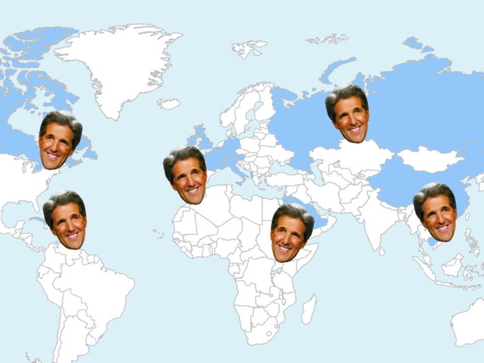 Secretary of State John Kerry's record-breaking travel log