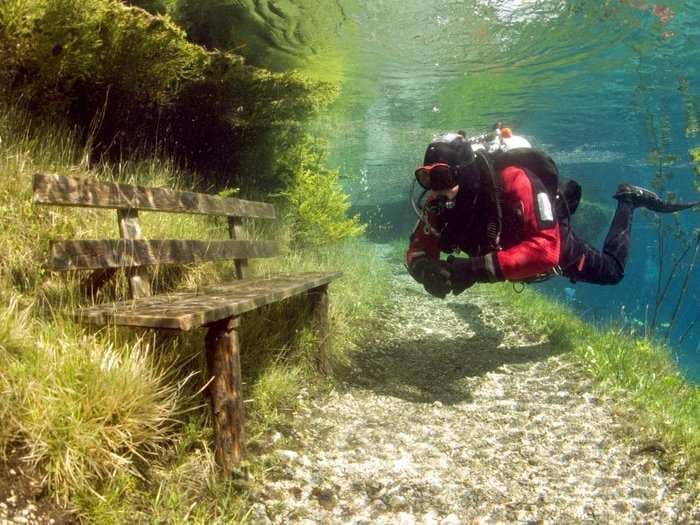 This bizarre public park transforms into a pristine underwater world every year