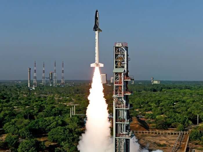 India just launched a mini space shuttle on top of a rocket and the photos are amazing