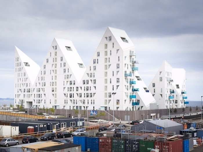 There's a gorgeous building on the coast of Denmark that looks like a giant iceberg