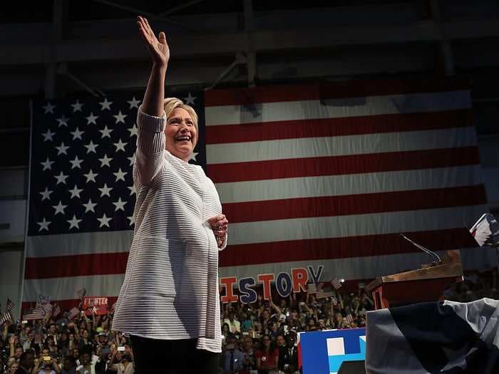 Celebrities rejoice on social media as Hillary Clinton makes history