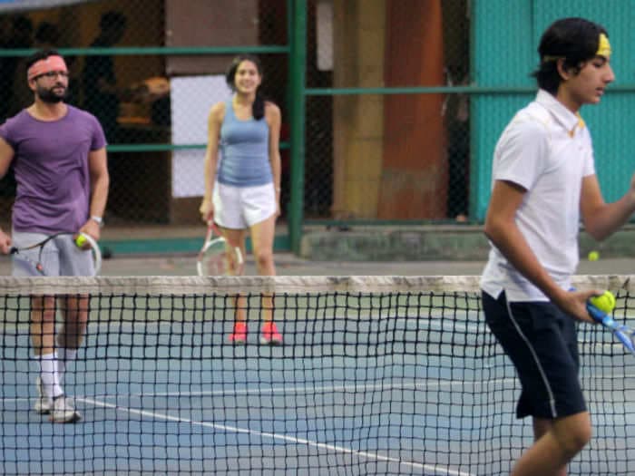 Father's day out: Saif Ali Khan plays tennis with kids Sara and Ibrahim