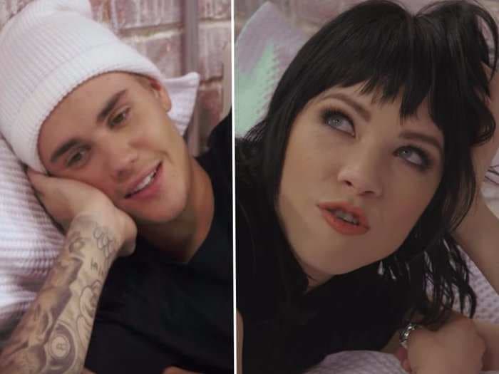 Justin Bieber and other pop stars parody Kanye West's 'Famous' video with their clothes on