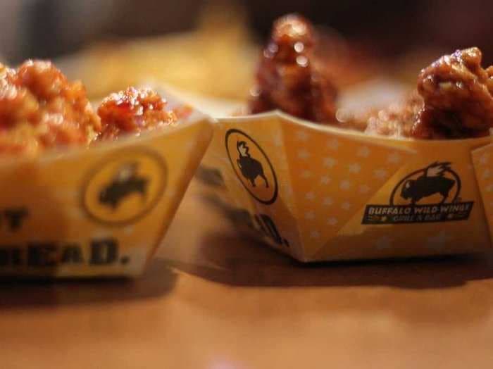 Buffalo Wild Wings says the majority of the customers don't order real wings