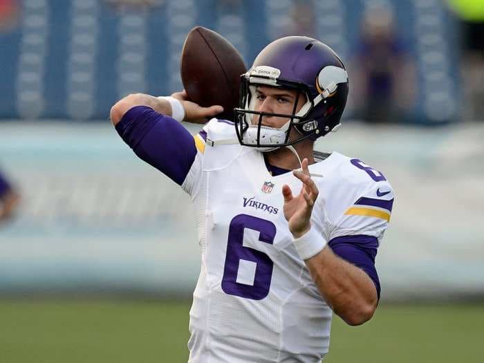 Vikings backup QB is out 3 months after severing a tendon in his ankle kicking in a window to his friend's apartment