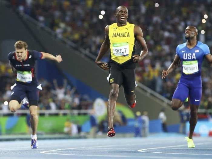 Usain Bolt took a subtle jab at his opponents after winning the 200