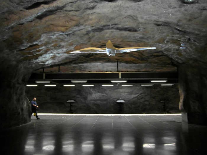 Stockholm's subway stations make you feel like you're in actual caves