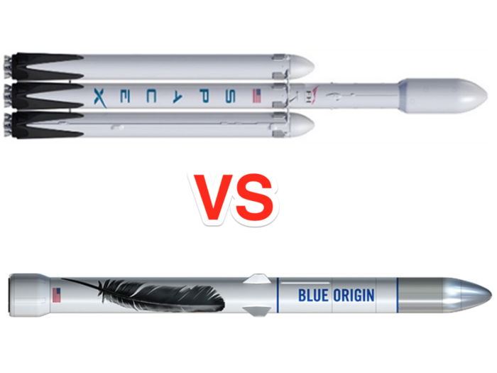 Here's how Jeff Bezos' giant new rockets compare to Elon Musk's