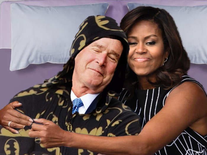 Redditors had a great time photoshopping that picture of Michelle Obama hugging George W. Bush