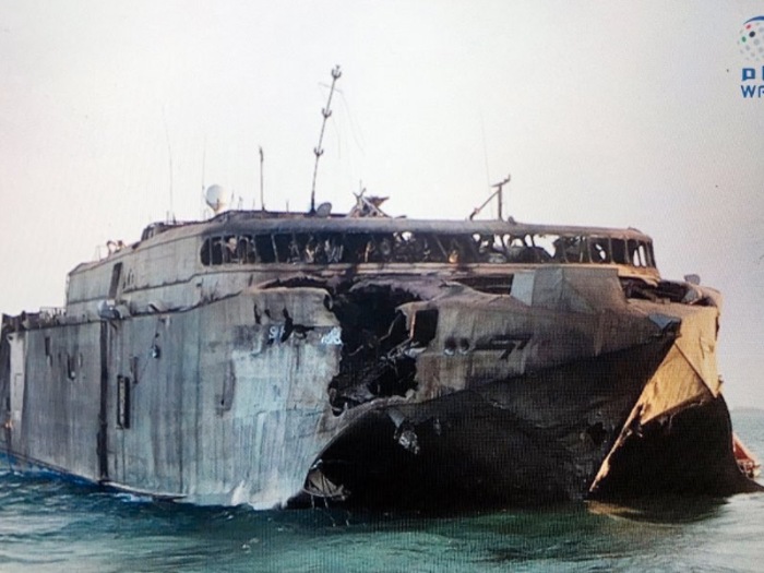 Photos: Former US Navy ship extensively damaged after missile strike by Iranian-backed rebels near Yemen
