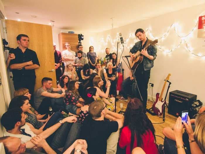 People in 300 cities around the world are hosting secret gigs in their living rooms