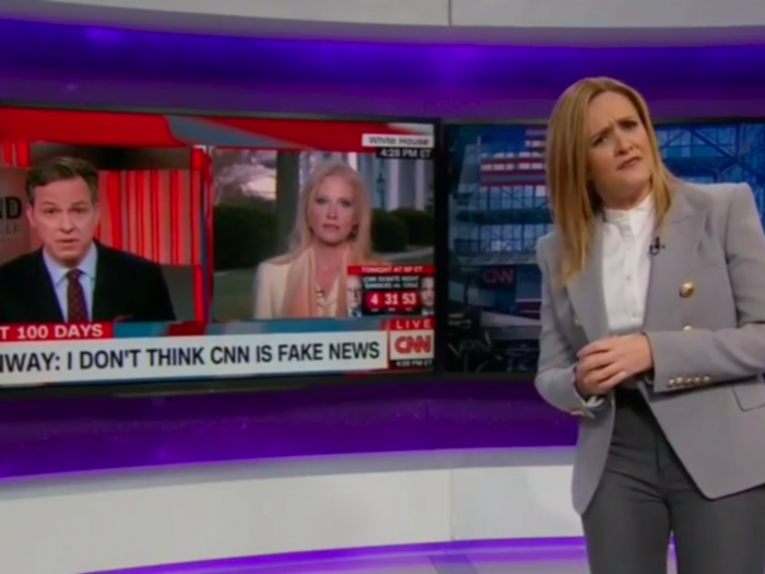 Samantha Bee applauds CNN for a 'good day' when it 'fed' Kellyanne Conway to Jake Tapper