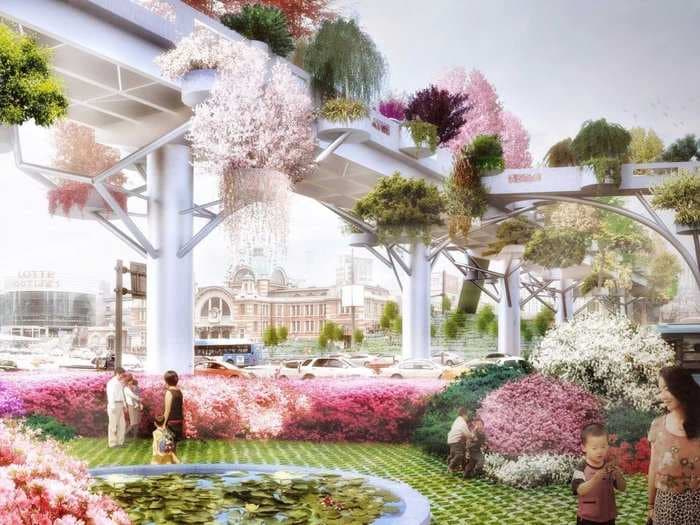 Seoul is getting a $33 million 'sky garden' with over 24,000 plants