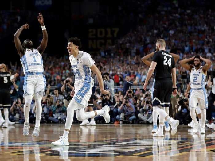 North Carolina pulls away from Gonzaga with explosive final 27 seconds to win NCAA Tournament