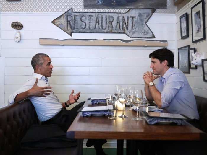 Photos from Obama and Trudeau's unexpected Montreal dinner fire up the internet