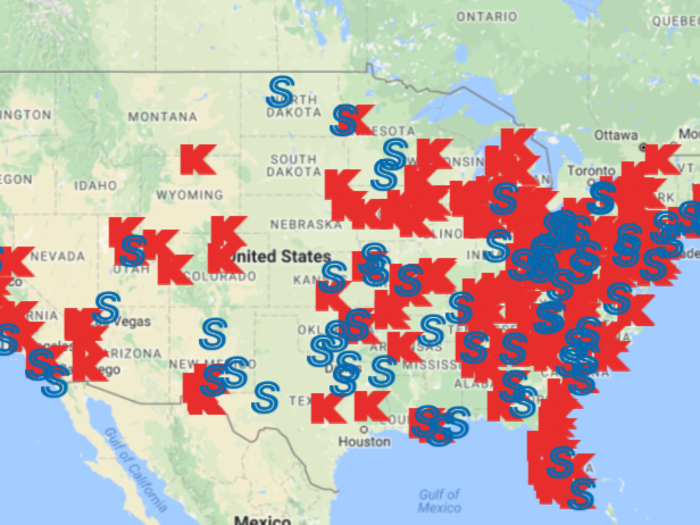 Here's a map of all the Sears and Kmart stores that are closing this year
