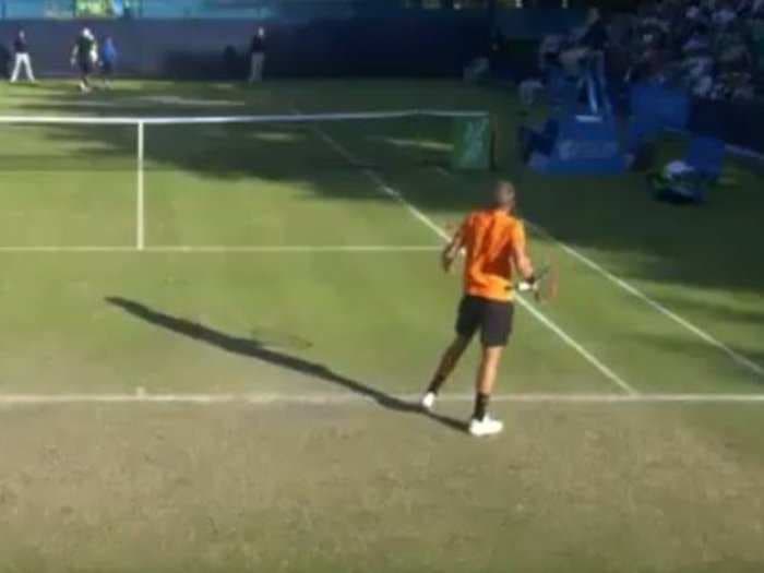 A tennis player lost a match when he yelled at himself on match point and got penalized