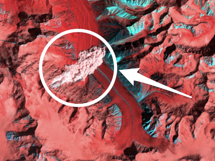 NASA photographed a huge avalanche from space in what it calls 'a stroke of luck'