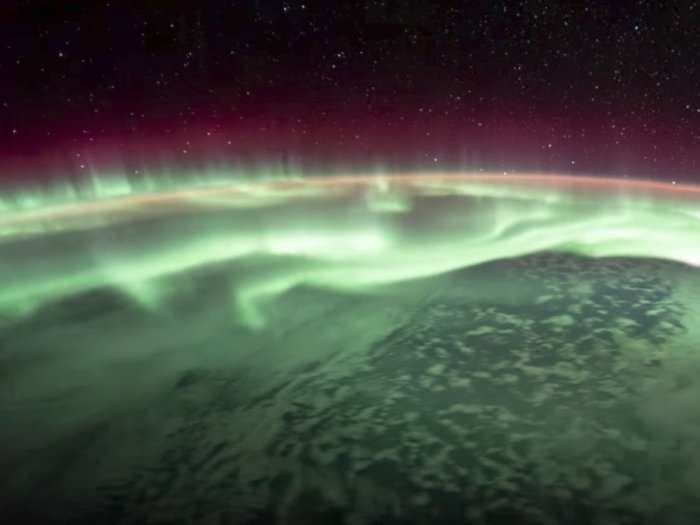 Astronauts in space have recorded a breathtaking new video of Earth's aurora