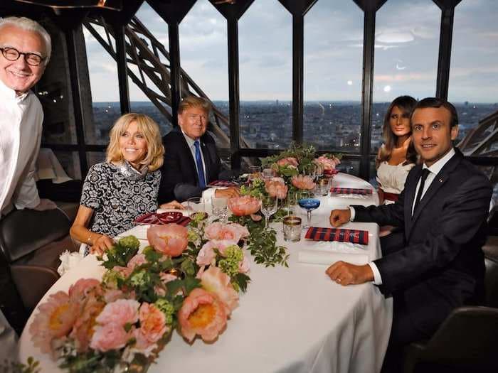 Here's what it's like to eat at the $260-a-person restaurant where the Trumps are dining with the French president and his wife