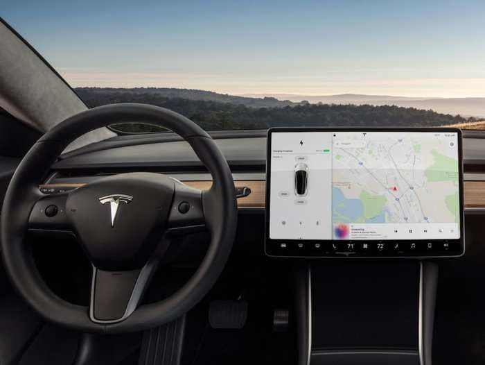 The Tesla Model 3's interior is a study in automotive minimalism