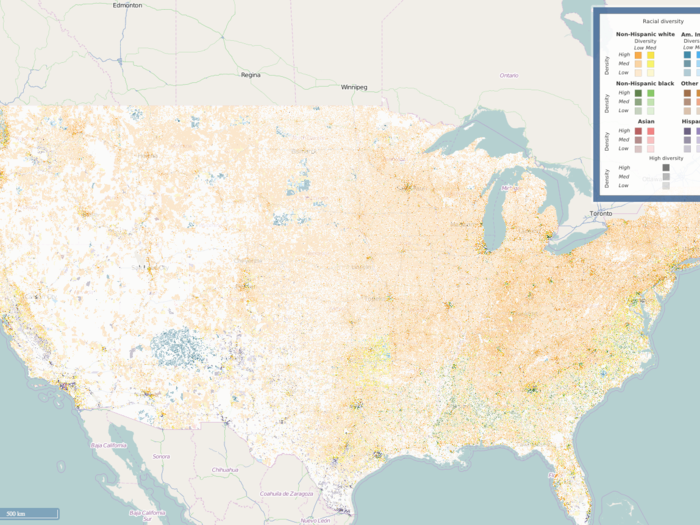 Fascinating maps show where the most and least diverse parts of the US are