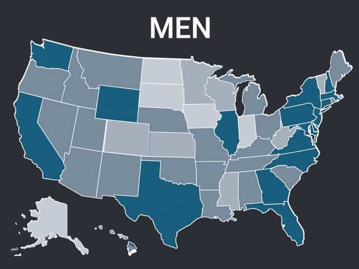 Animated map shows the staggering salary differences between the highest-paid men and women