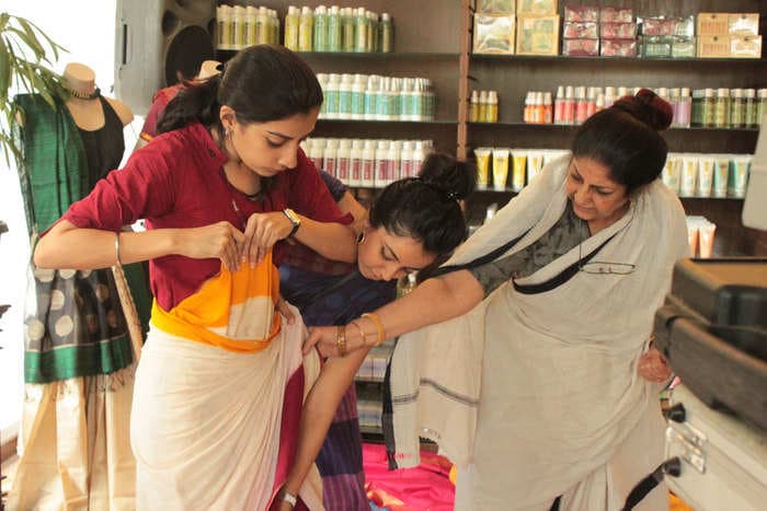 I went to the Sari School on Airbnb and learned how to tie a sari in four unique ways