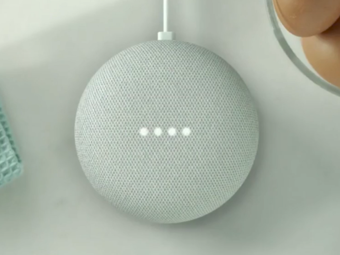 This is the Google Home Mini - Google's answer to Amazon's Echo Dot