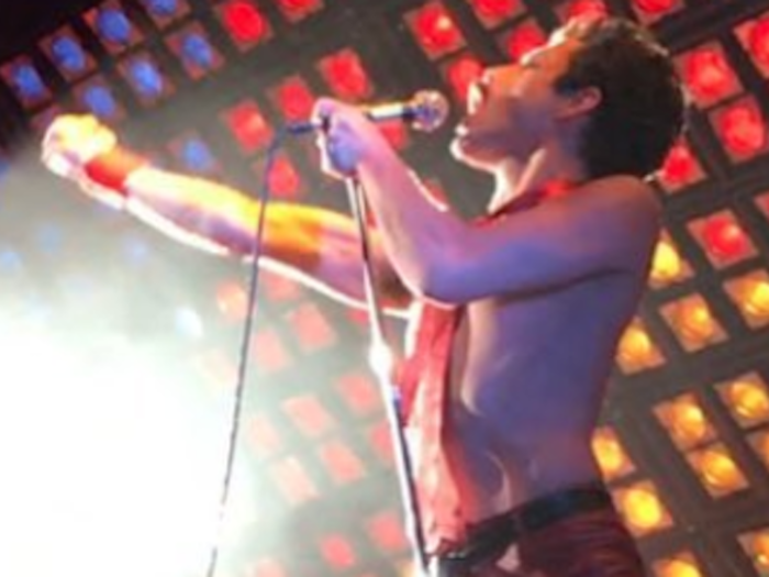 Check out this new photo of Rami Malek as Freddie Mercury in an upcoming movie about the Queen singer