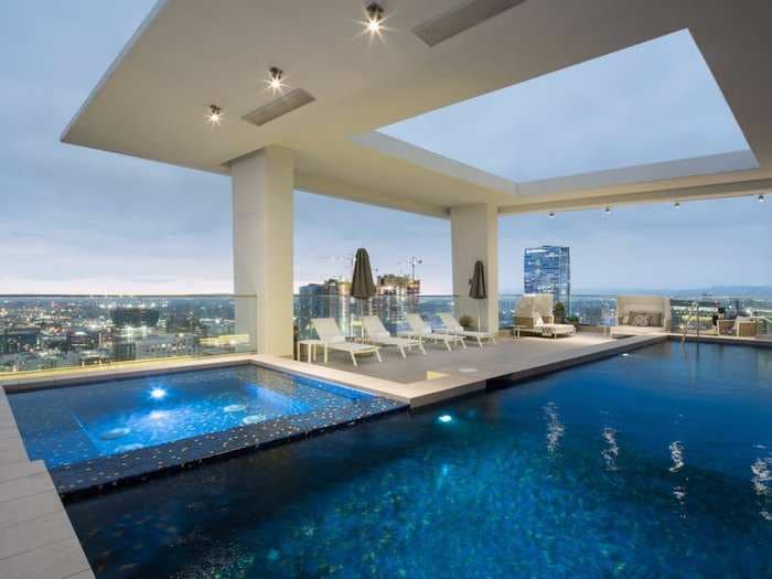 Inside Los Angeles' most expensive apartment rental - a two-story penthouse with a heated rooftop pool and a $100,000-a-month price tag