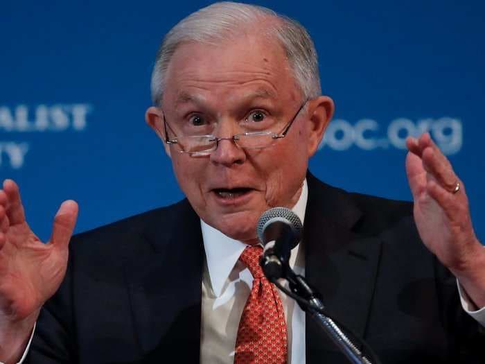 'Any Russians? Anybody been to Russia?': Jeff Sessions jokes to crowd during speech