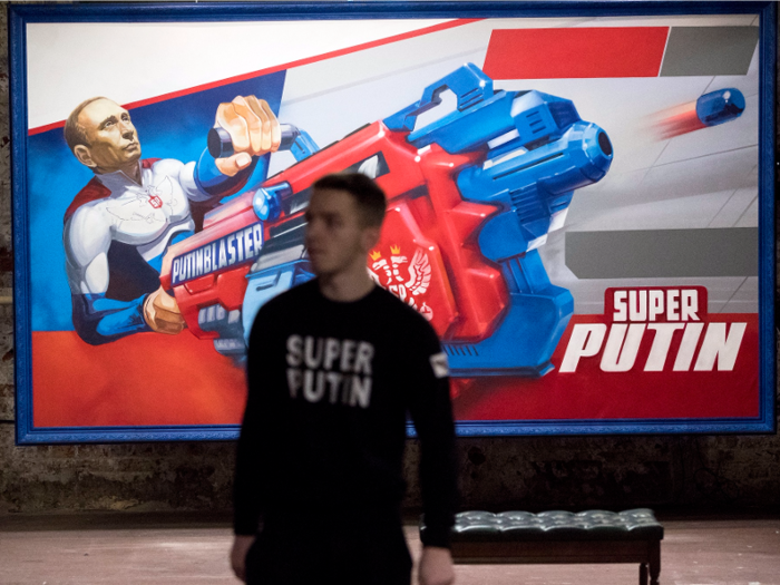 Russian artists turned Putin into pop art in a new exhibition - and the photos are curious