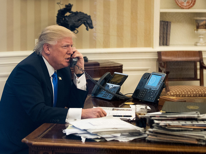 Trump's being slammed for this photo of his desk - here are past presidents' desks for comparison