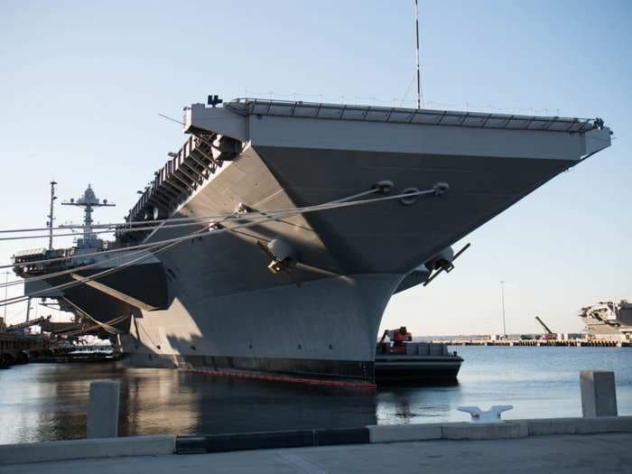 We toured the largest aircraft carrier in the world - which can house more than 75 aircraft but doesn't have urinals