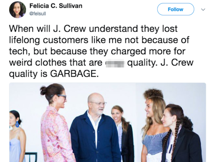 J. Crew customers have one major complaint - and it reveals why the company is falling apart