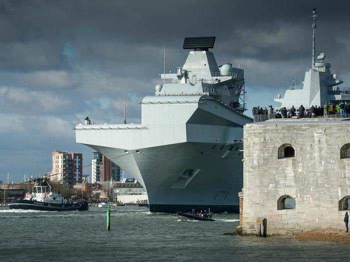 Britain's newest aircraft carrier has set sail on its first mission with helicopters - here are all the pictures