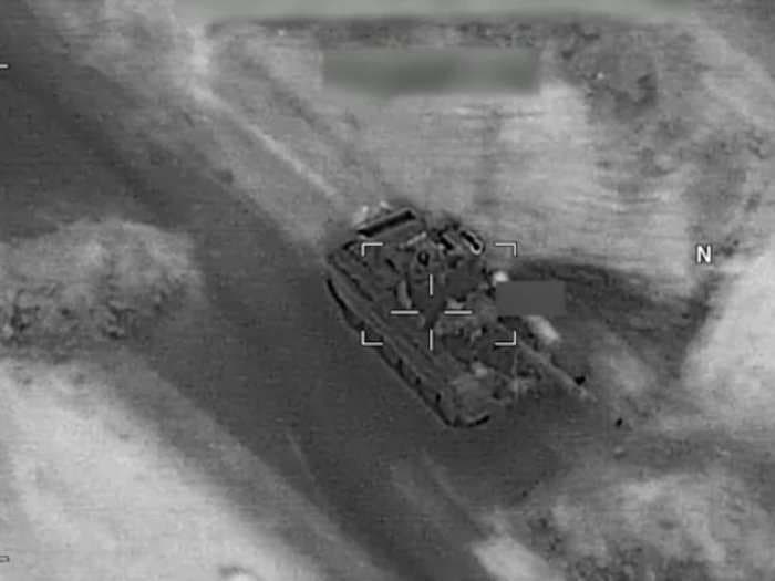 Pentagon releases video of US destroying Russian-made T-72 tank in Syria with a drone strike