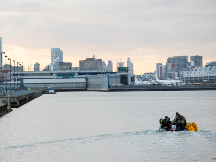 The WWII bomb that shut down a London airport has been detonated at sea