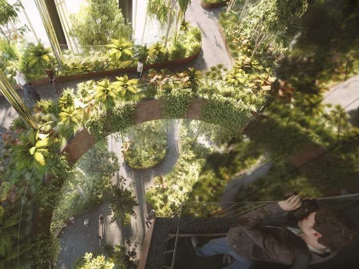 Singapore is replacing an abandoned parking lot with a stunning skyscraper containing thousands of plants - take a look inside