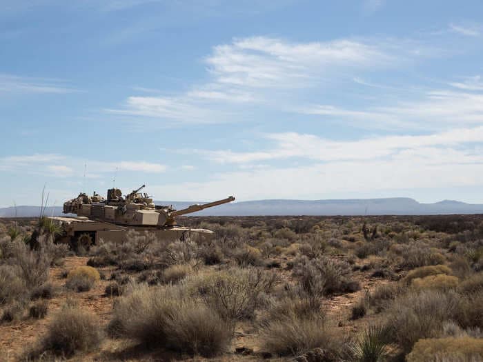 We got an up-close look at an M1 Abrams tank training in the desert and saw why it's still king of the battlefield