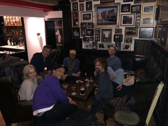 The 'Game Of Thrones' cast were spotted drinking Guinness in a Belfast pub at the weekend