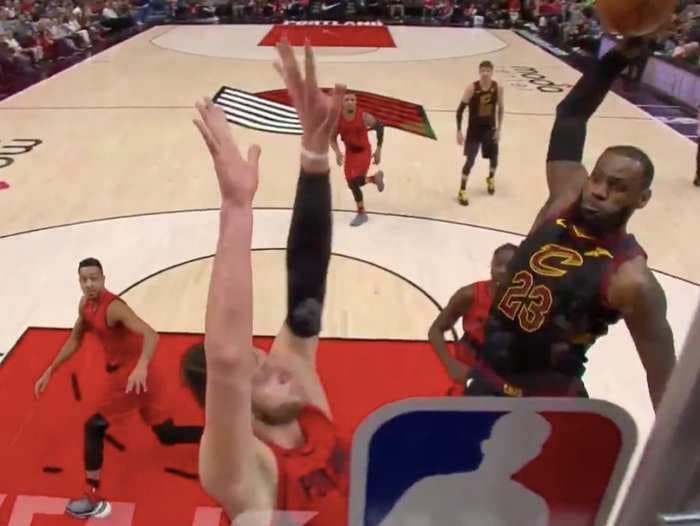 LeBron James threw down one of the best dunks of his career and even the opposing fans gasped