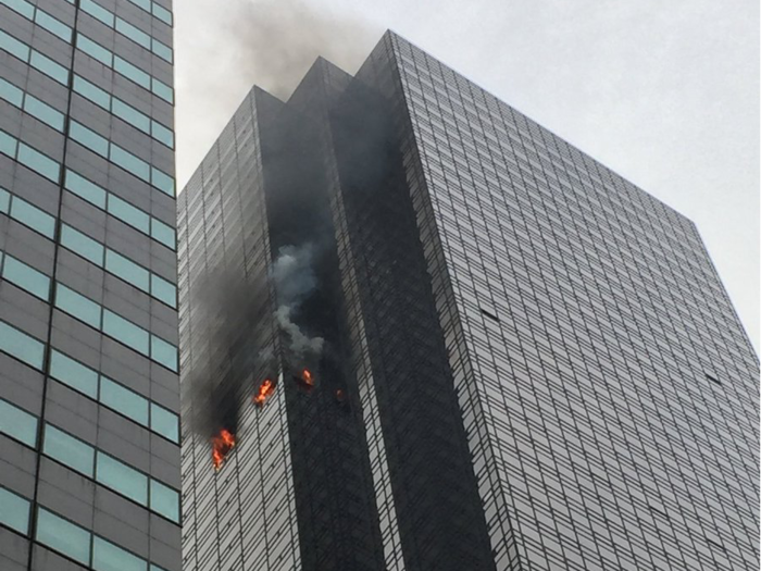 A fire broke out on the 50th floor of Trump Tower