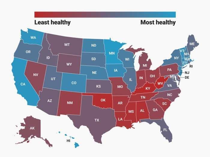 These are the US states where people live the longest, healthiest lives - and the shortest