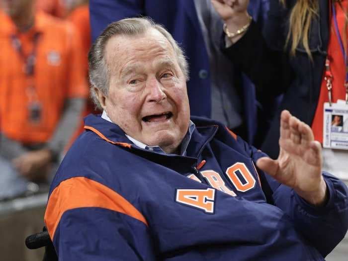 George H.W. Bush says he is more concerned about the Houston Rockets' playoff series than his hospitalization