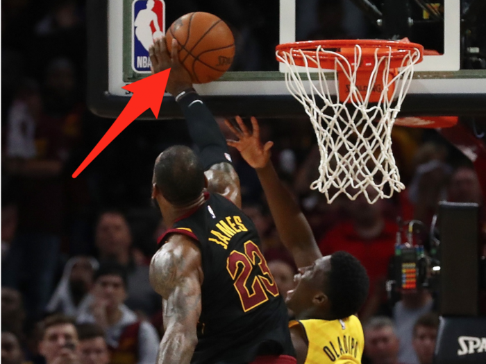 LeBron James' game-saving block may have actually been a violation that the refs missed