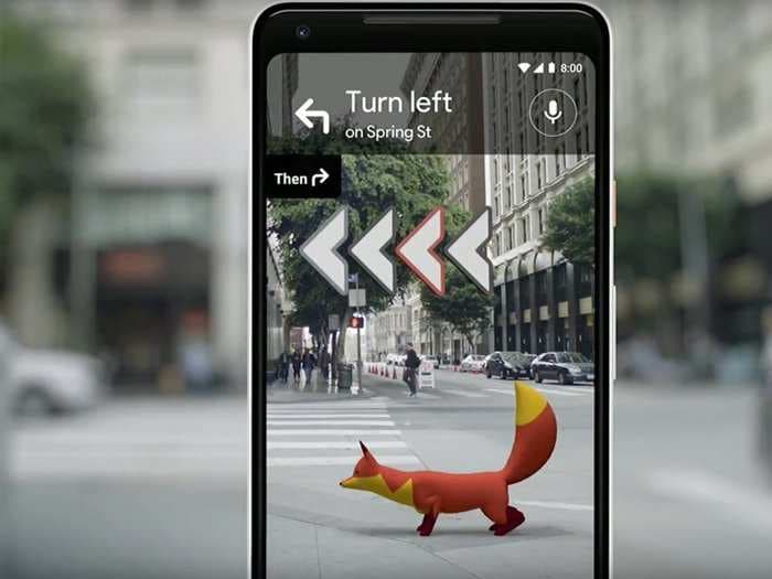 Google created a cute augmented reality fox inside Google Maps to help people navigate directions