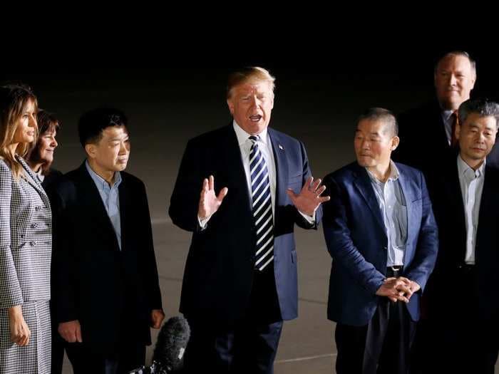 Trump bizarrely says Kim Jong Un 'really was excellent' to the 3 US citizens just released from imprisonment in North Korea