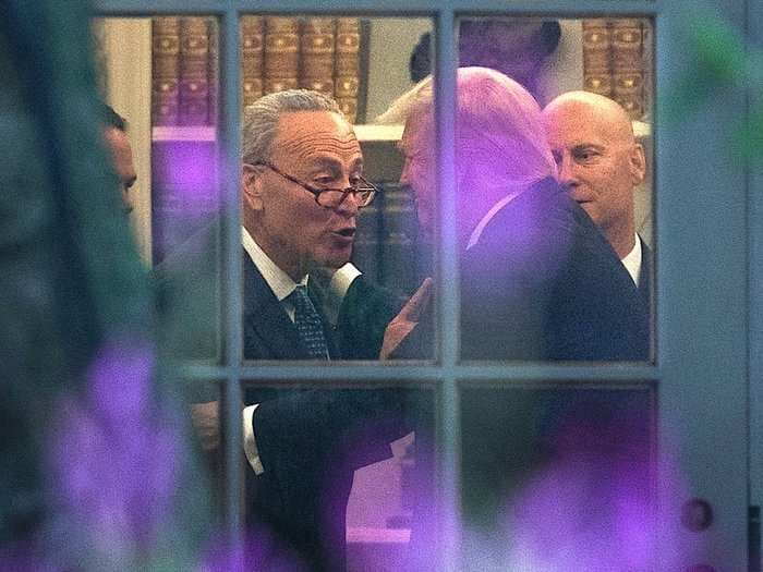 Chuck Schumer, sounding like one of Trump's most hardline trade advisers, urges Trump to dig in with China